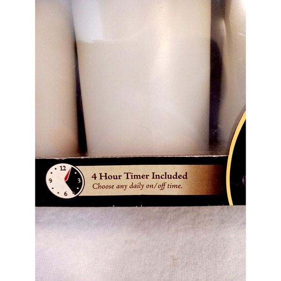3 PROGRAMMABLE Flameless Candles Vanilla Candles 4 Hour Set Wax flickering flame - Picture 5 of 16